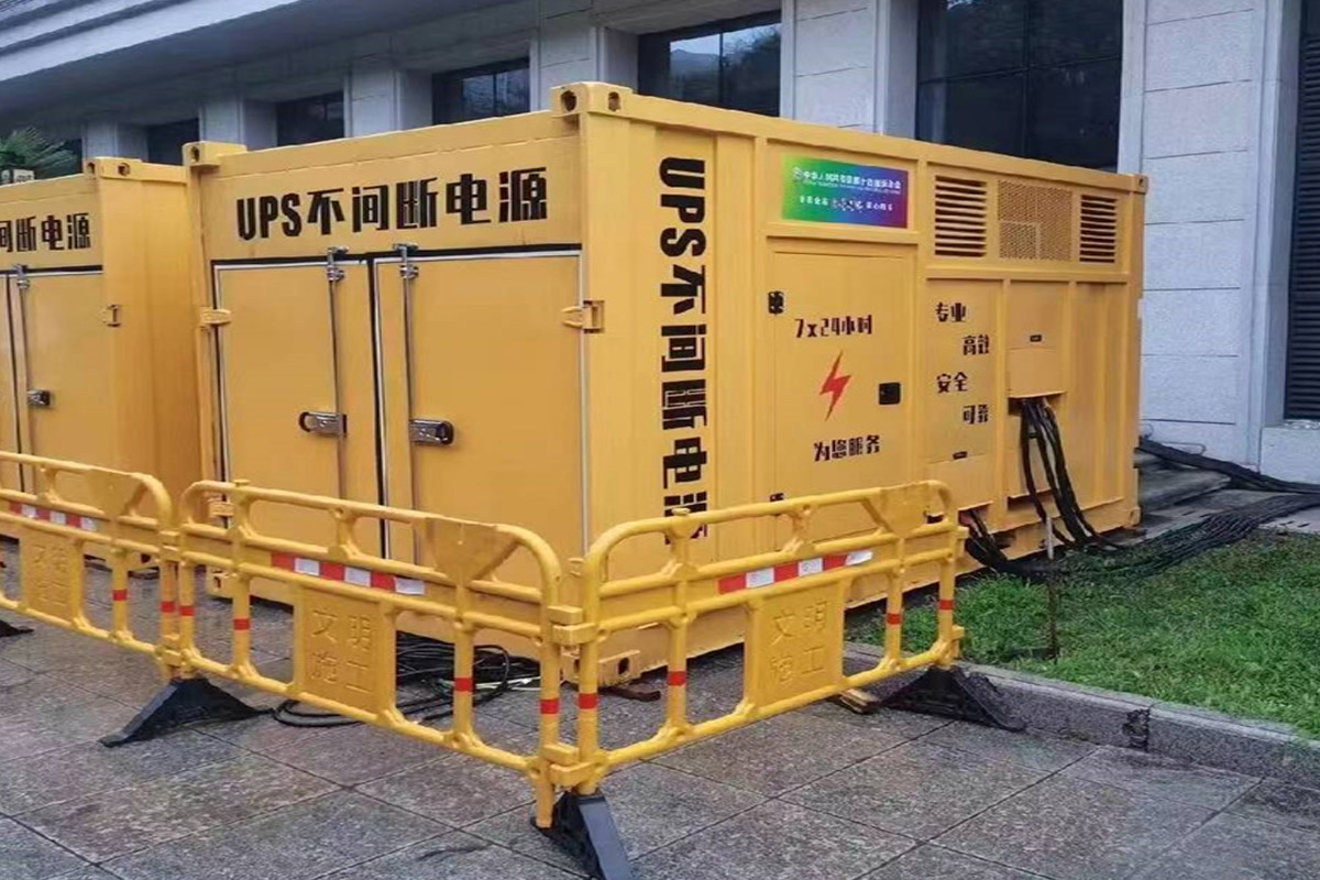 白山发电机租赁施工现场