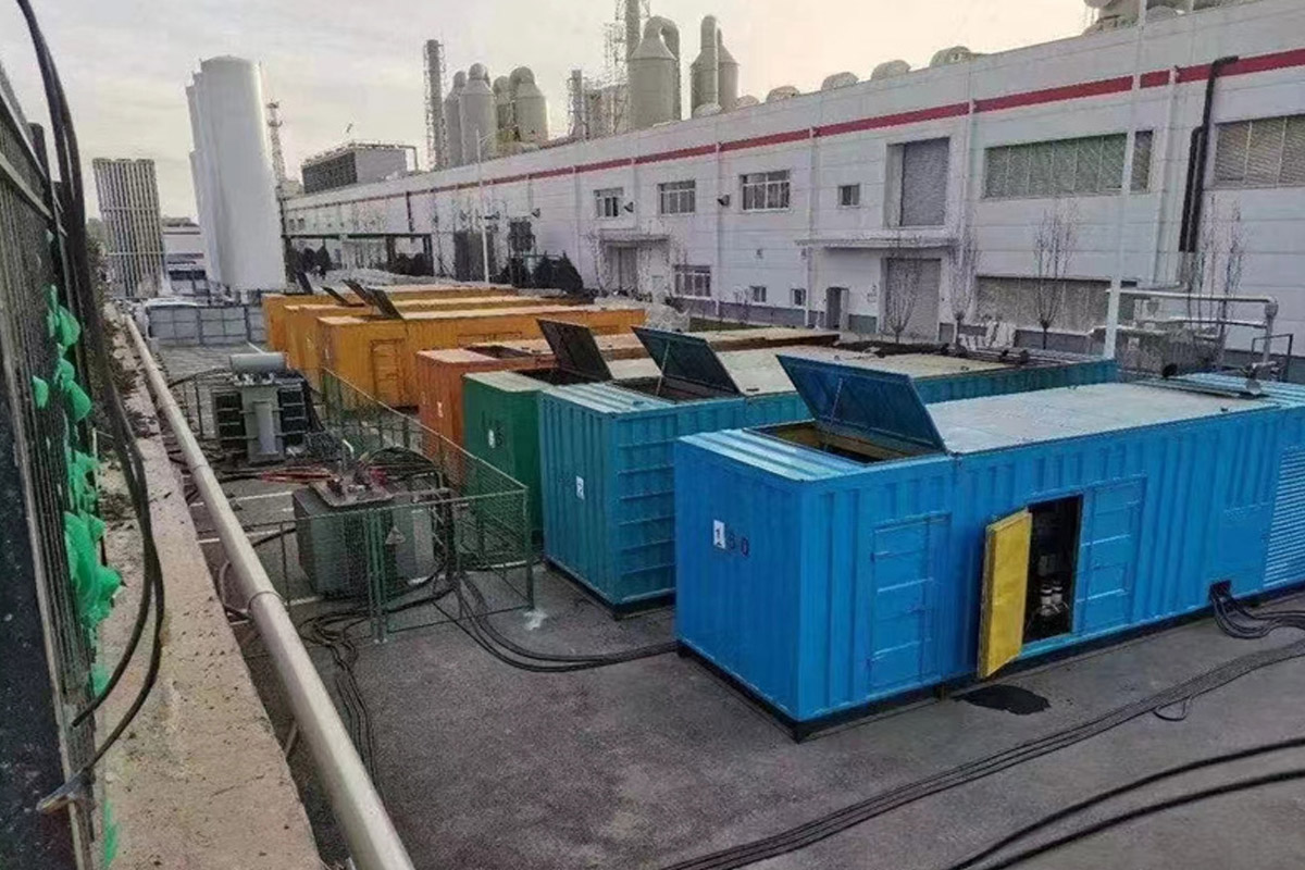 白山发电机租赁施工现场